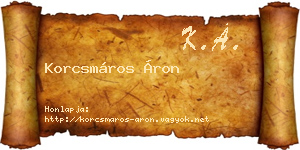 Korcsmáros Áron névjegykártya